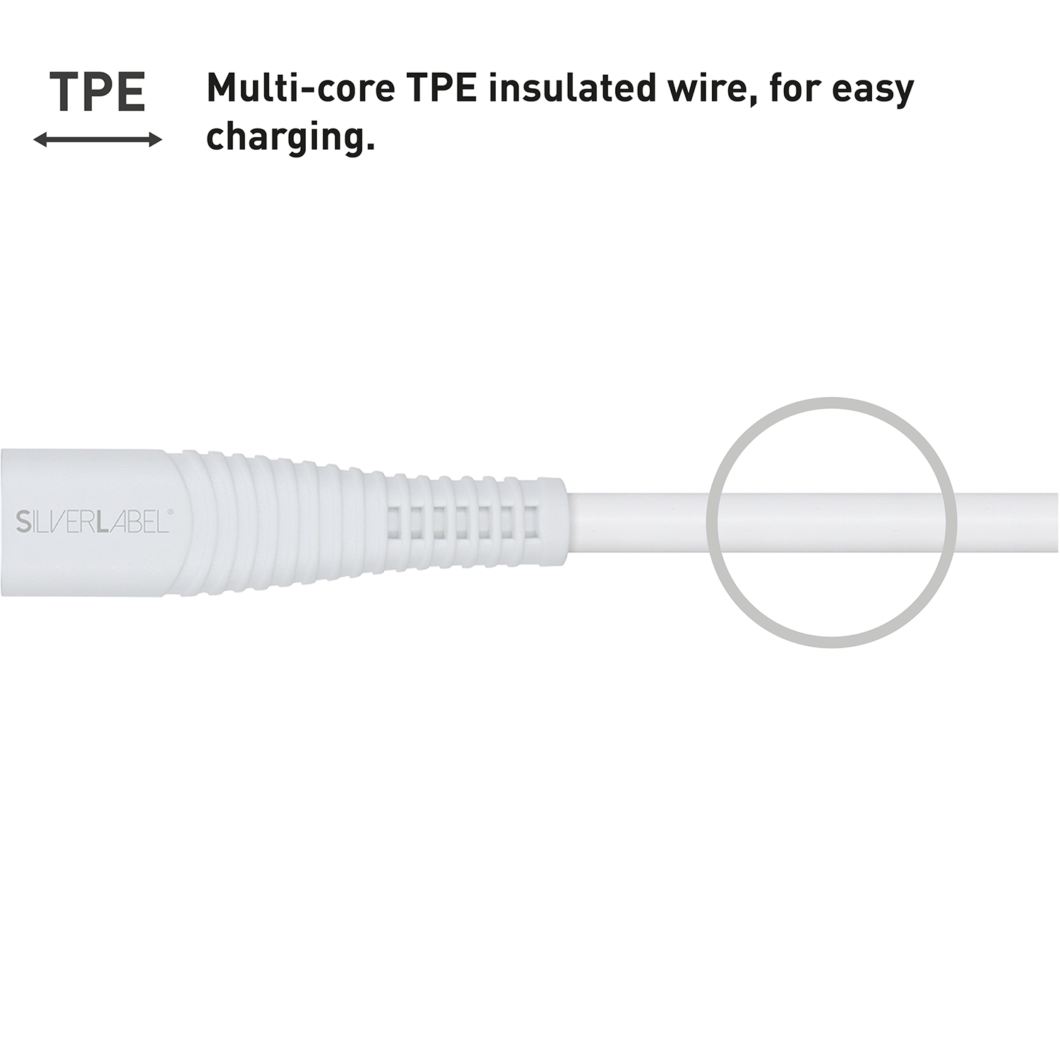 SilverLabel 1m USB-C to Lighting Cable White