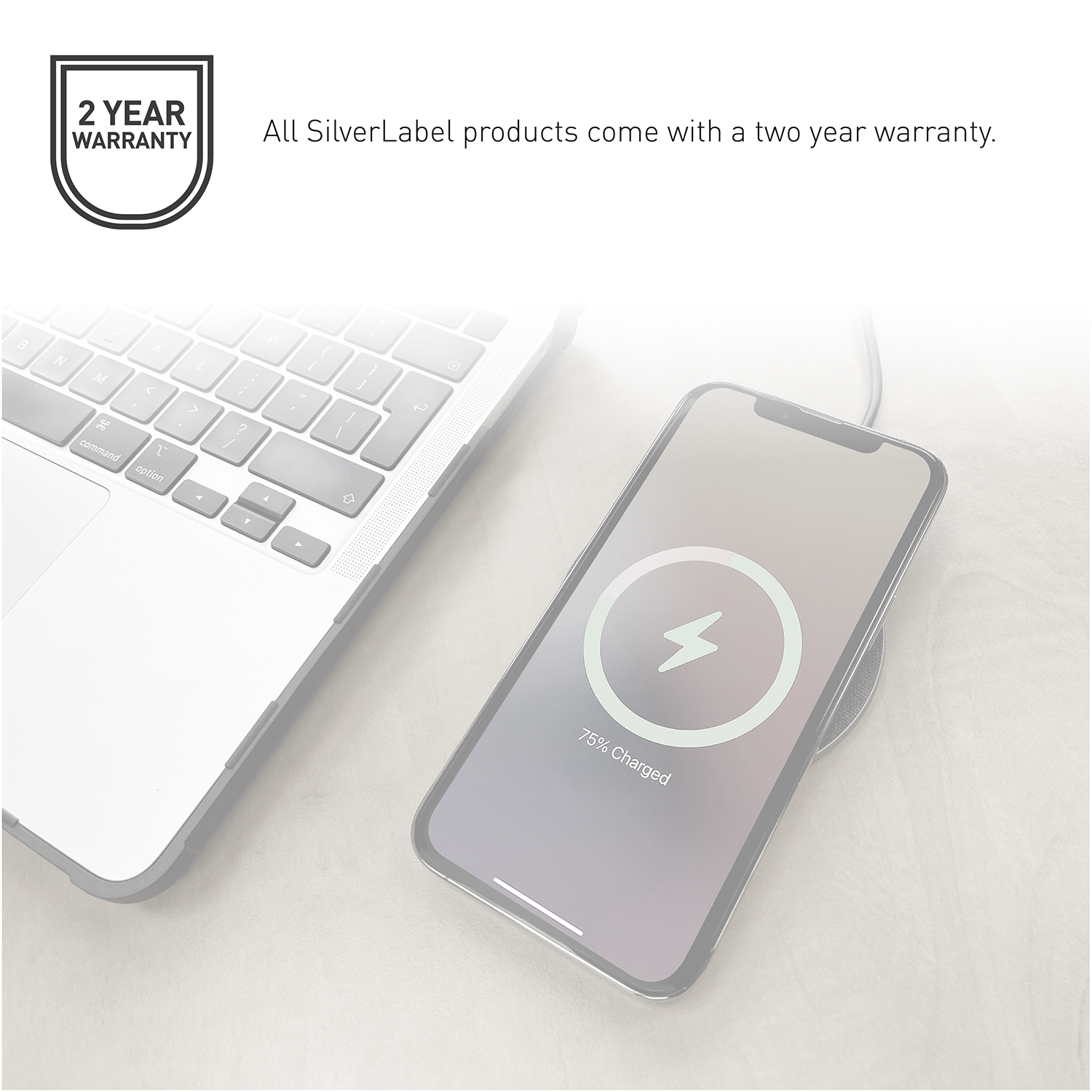 SilverLabel 1m USB-C to Lighting Cable White