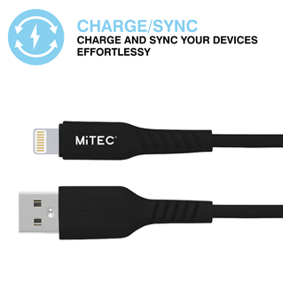 MiTEC MiPOWER Lightning to USB-A Cable - 2m - Black