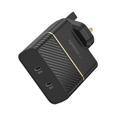 OtterBox 50w Type-C Dual Port Mains Fast Charger - Black